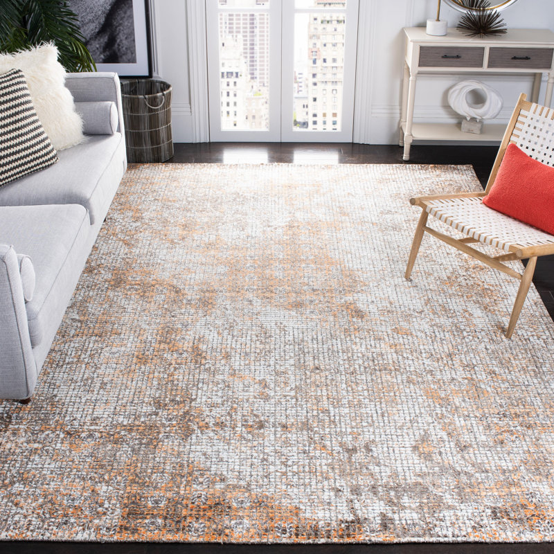 Tapis ivoire / beige en laine touffeté à la main Restoration, Rectangle 8 pi x 10 pi
