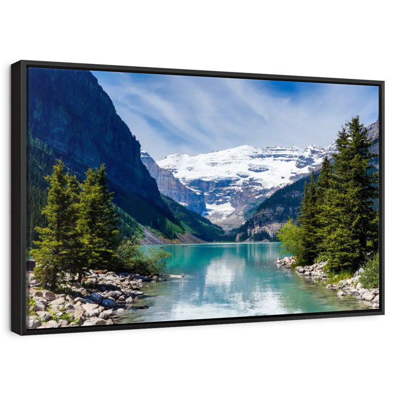 Splendide lac Louise, Cadre flottant noir, 37 po x 25 po