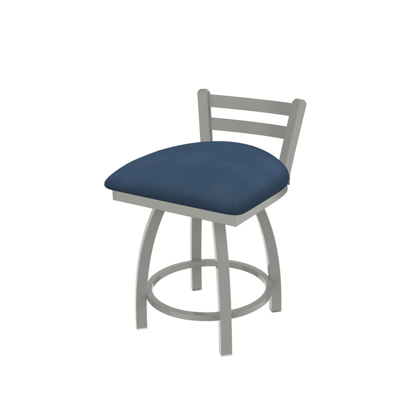 Tabouret de coiffeuse en métal Jackie, Nickel anodisé, Vinyle - Rein Bay