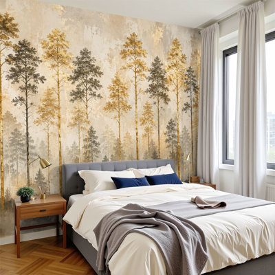 Papier peint adhésif auto-adhésif moderne pour la chambre à coucher L 69 po x l 96 po Peel and Stick