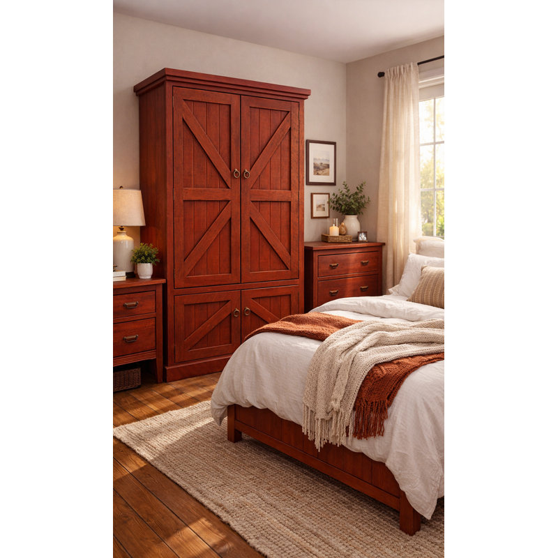 Armoire Kellogg, Rouge rustique