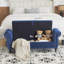 Repose-pieds en velours avec coussin (bleu marine), banc d'entrée multifonctionnel, banc de chambre-793771006