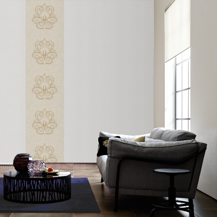 Nobile 3.2m x 70cm Wallpaper Tile, Creme / Gold