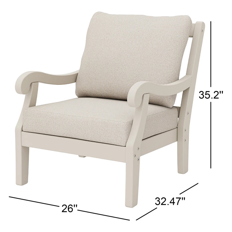 POLYWOOD® x Birch Lane Veranda Deep Seating Chair in Sand / Dune Burlap