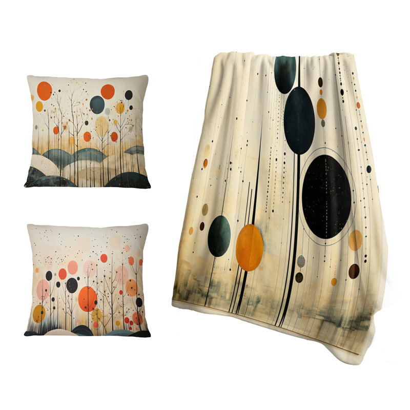 Couverture colorée Minimalist Oasis IV - Minimalisme avec ensemble de coussins pour canapé