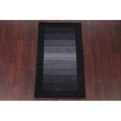 Tapis oriental rayé Gabbeh 3 x 5