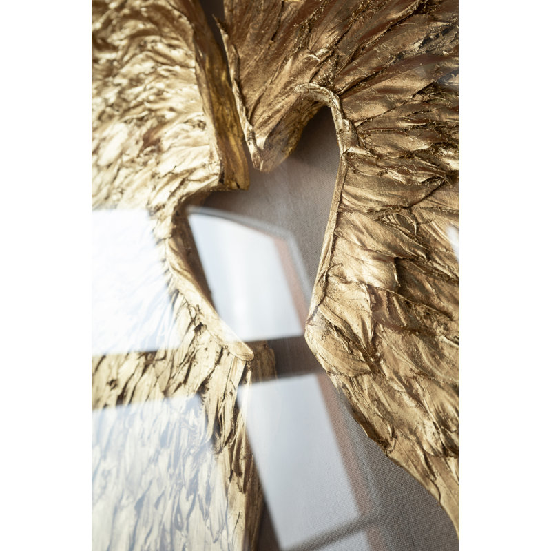 Wall Decoration Wings, Gold/Beige