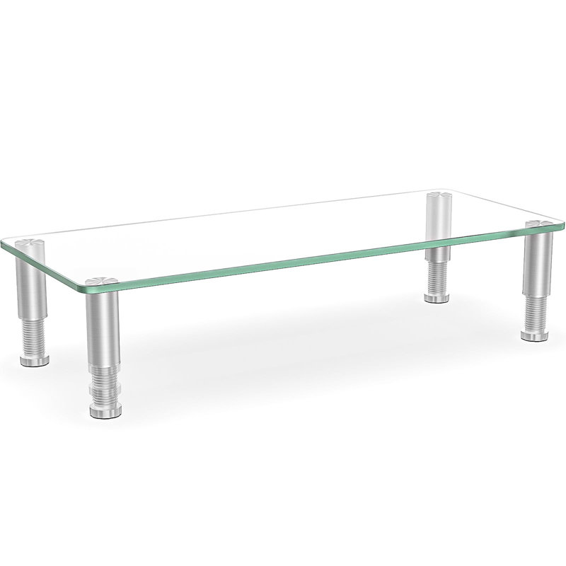 Support pour écran d'ordinateur transparent avec support de bureau multimédia réglable en hauteur