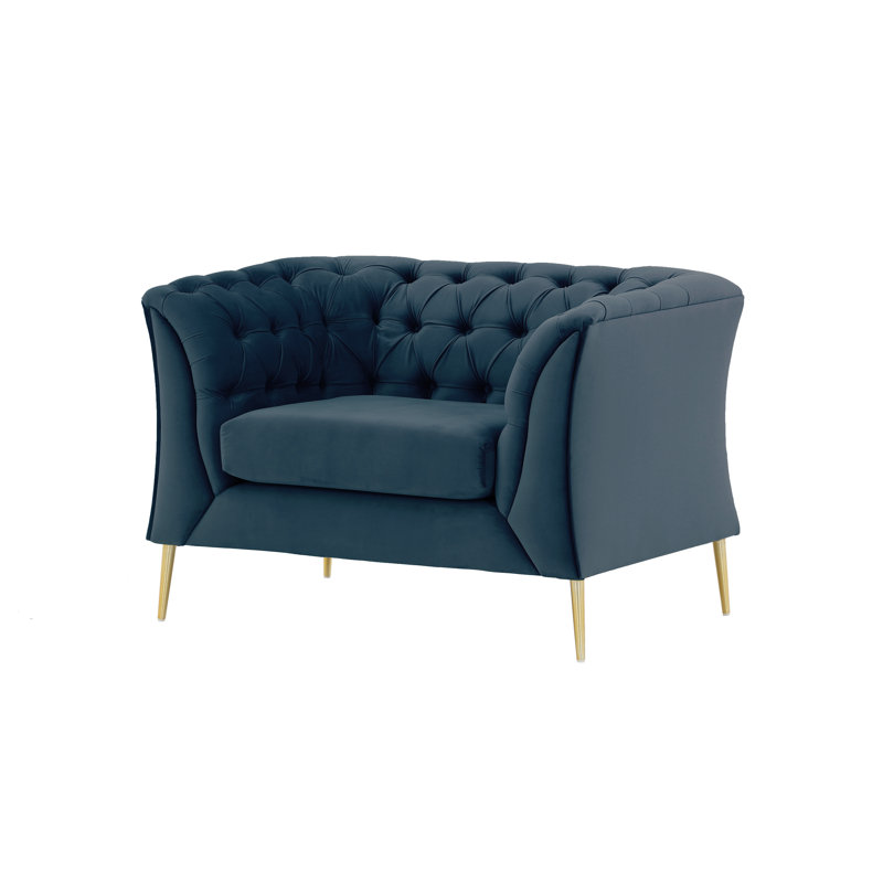 Septimus Upholstered Chesterfield Chair, Navy