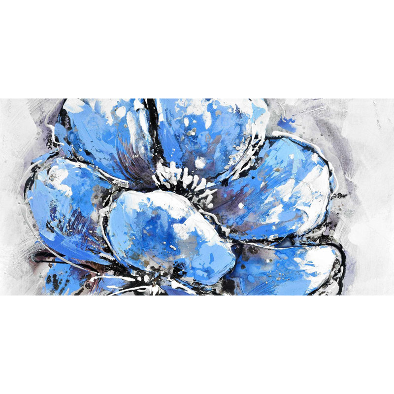 Abstract blue petals - 15.75"x31.50" Desk mat