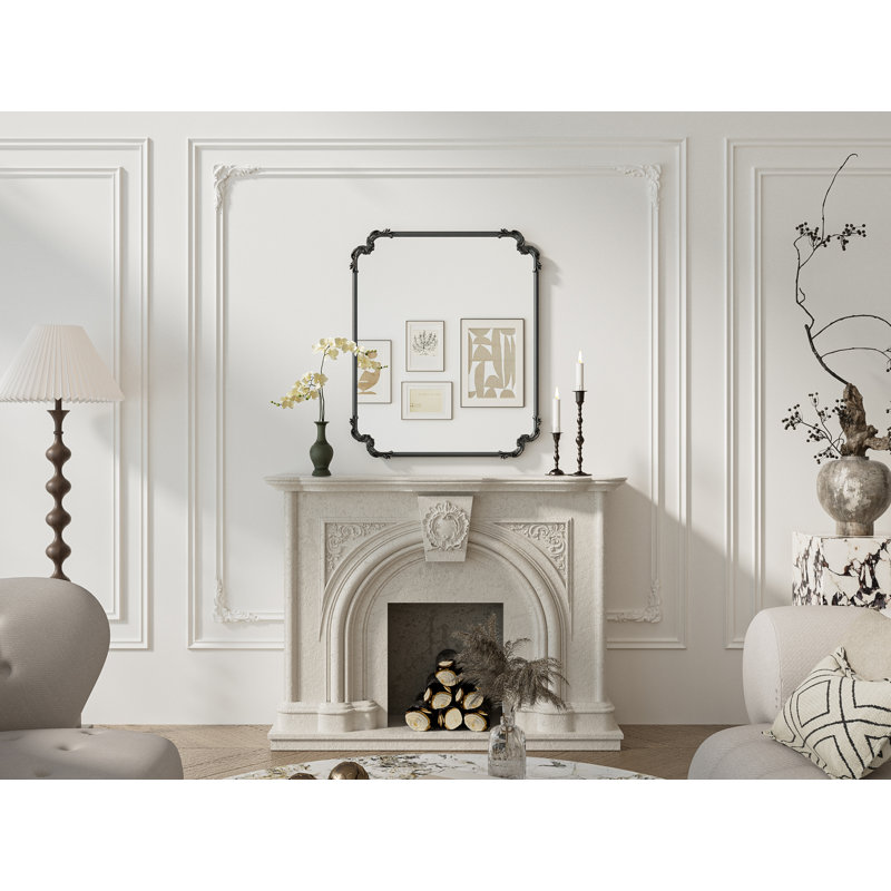 Miroir d'appoint Genan, 36 po x 30 po, Noir antique