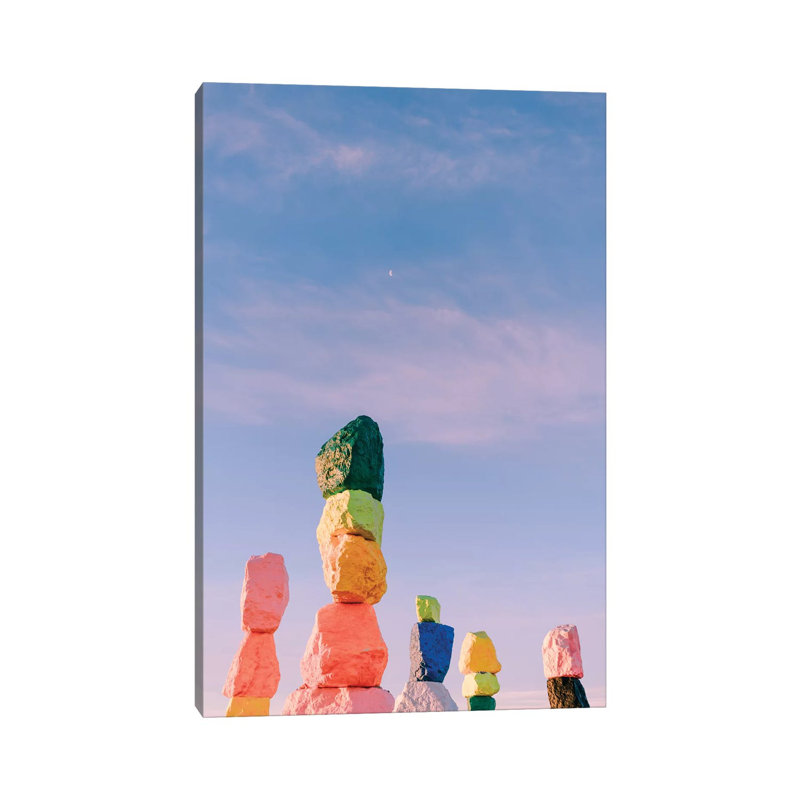 Seven Magic Mountains Moon III 1 Piece Wall Art on Canvas, 30.48cm H x 20.32cm W x 1.91cm D, Wrapped Canvas