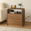 Table de chevet cannelée de 61 cm (24 po) avec 2 tiroirs et station de recharge-572247094