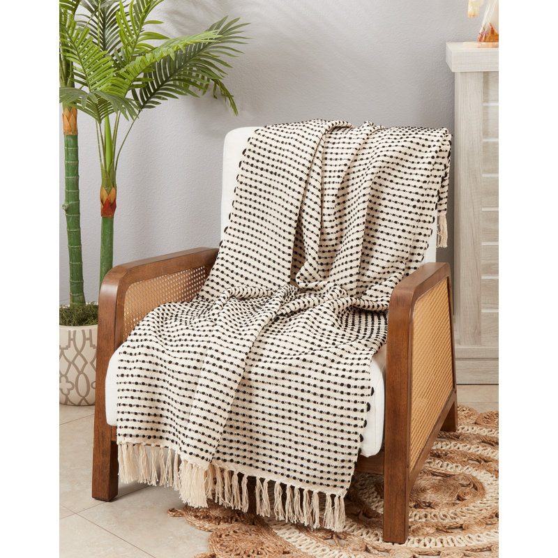 Hand Woven Throw Blanket, Black