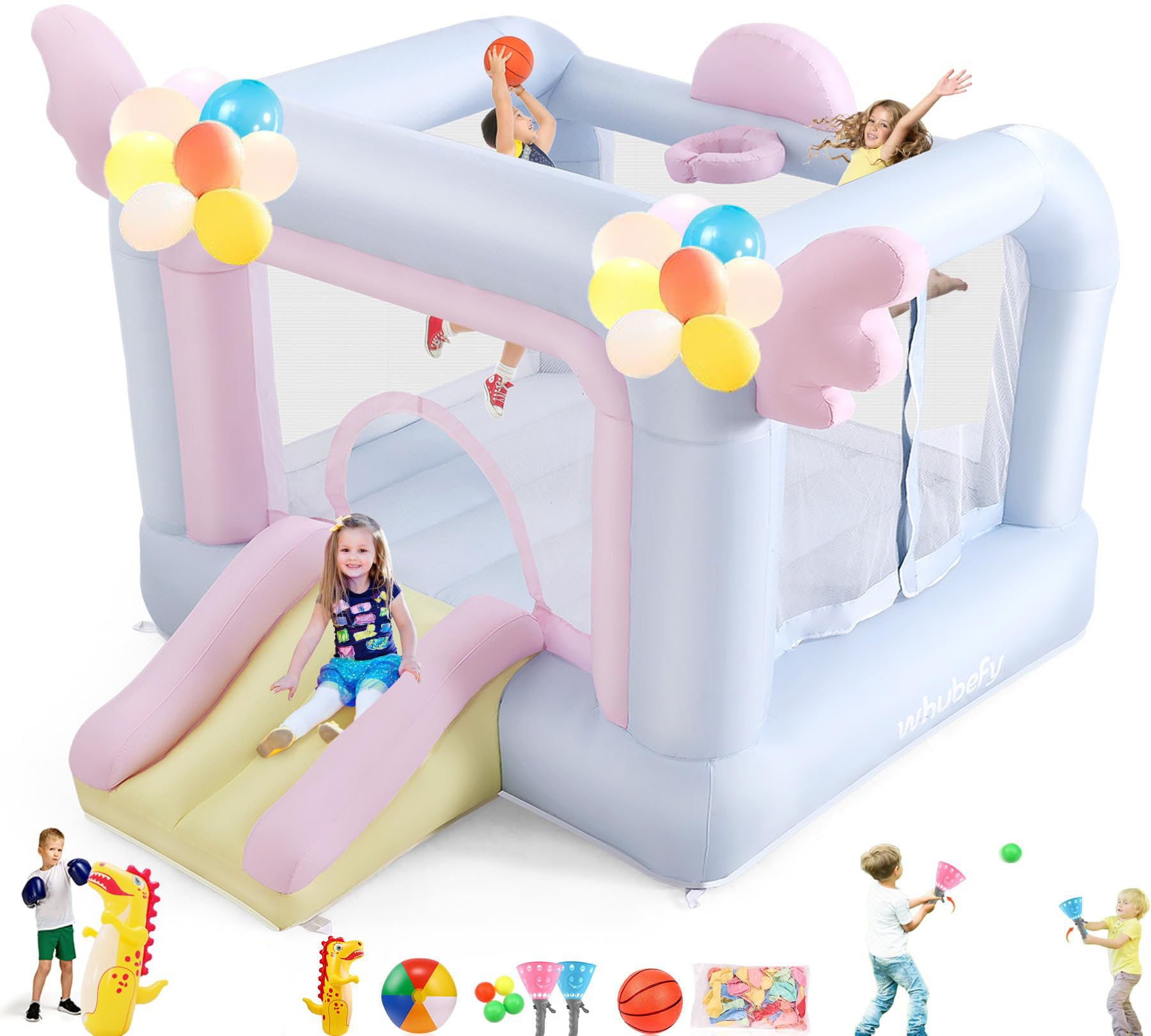 Homdox X Inflatable Bounce House With Punching Bag