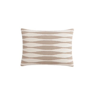 Rustic Beige Serene Wave Indoor Outdoor Pillow Cover 14x20