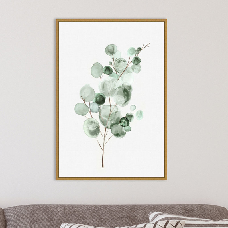 « Tender Sprout II (eucalyptus) » par Eva watts, reproduction d’art sur toile encadrée, Doré