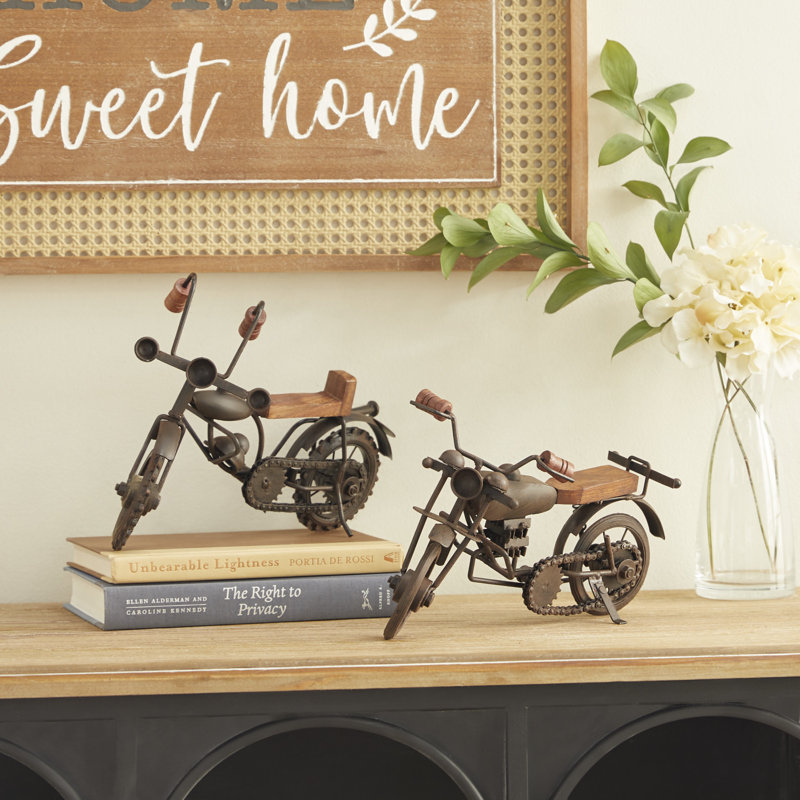 Norhad Motorcycle Figurines & Sculptures, Brown