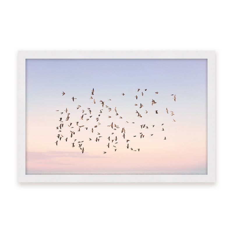 Nature Inspired Sunset Flight by  - Picture Frame Photograph on Paper, Framed Canvas, Brown, 32" H x 48" W x 2.375" D