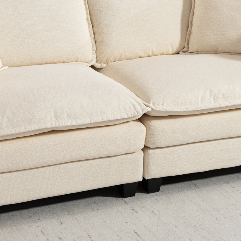 Canapé modulaire 78 po, Crème