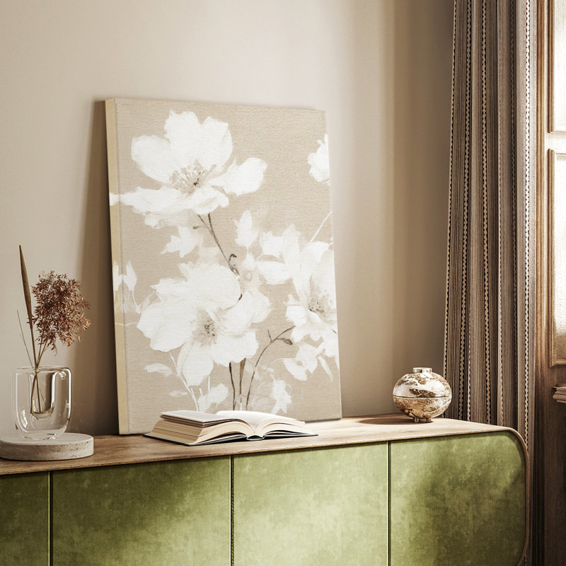 «Vintage Floral Print», impression encadrée sur toile, H 19 po x l 13 po