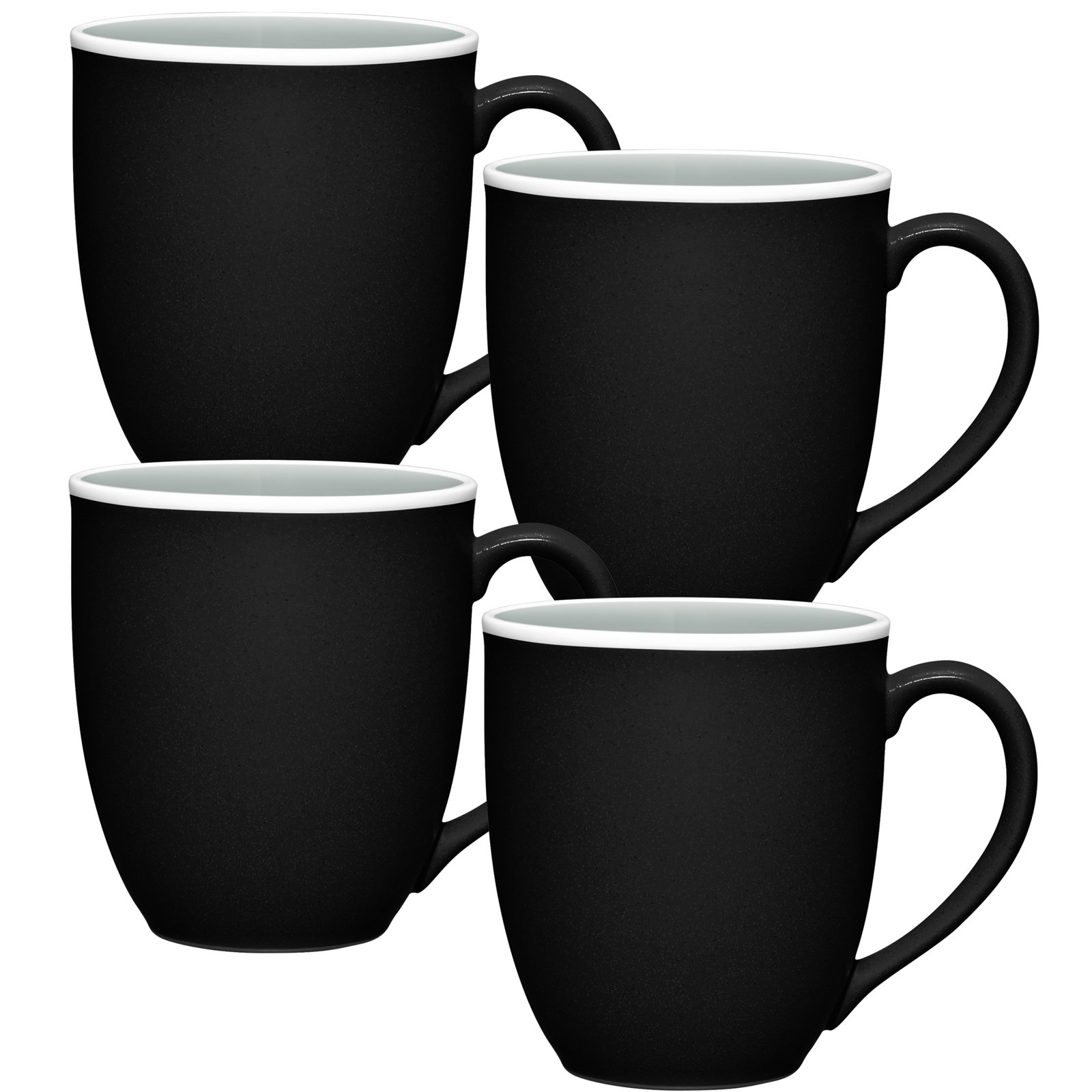 Noritake ColorTrio Coupe Mugs, 12 oz., Black
