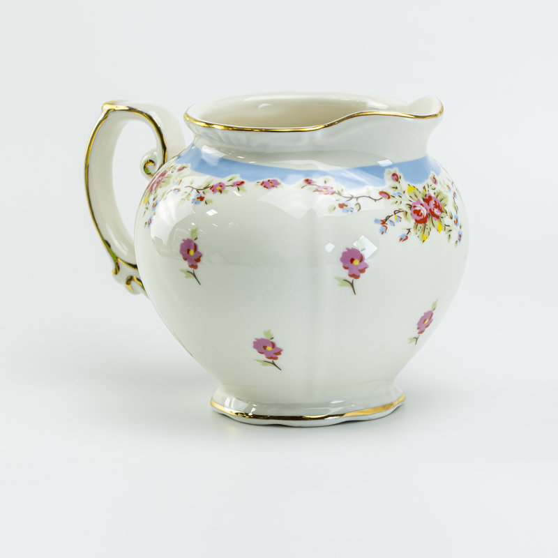 Ensemble sucre et crémier Vintate Rose, Bleu