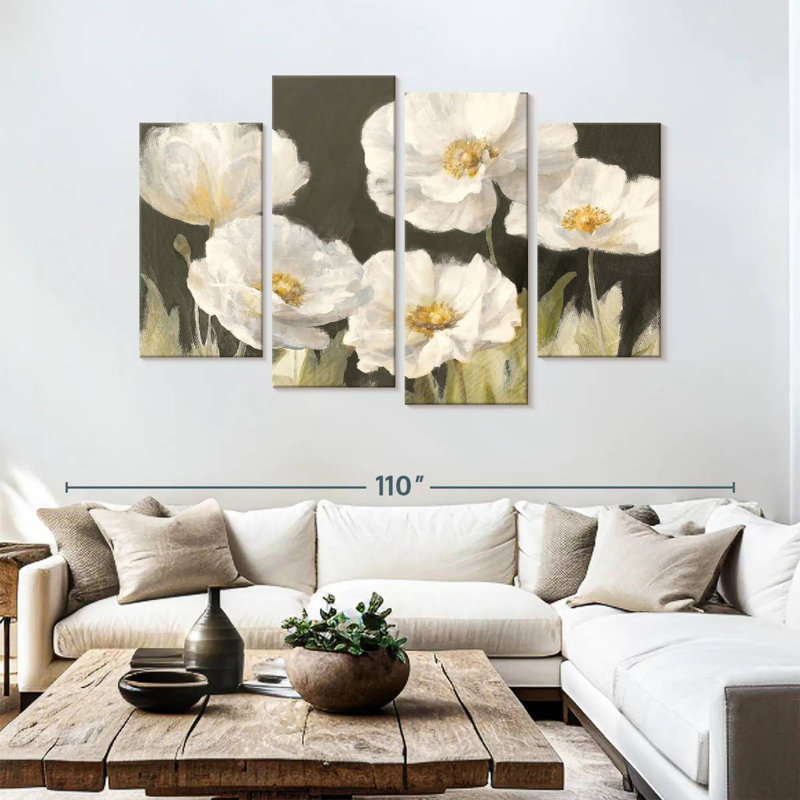 White Anemones On Black
