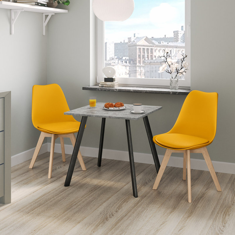 2 - Person Dining Set, Oak / Black