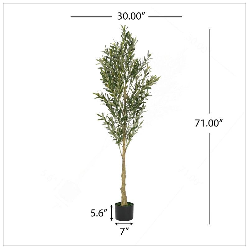 Olive artificielle avec pot, H 71 po x l 30 po x P 30 po