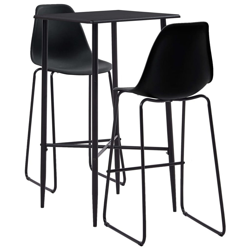 2 - Person Dining Set, Black, Black