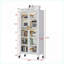 Armoire de cuisine, organisateur de micro-ondes à plancher et plafond | Blanc | Métal-127562685