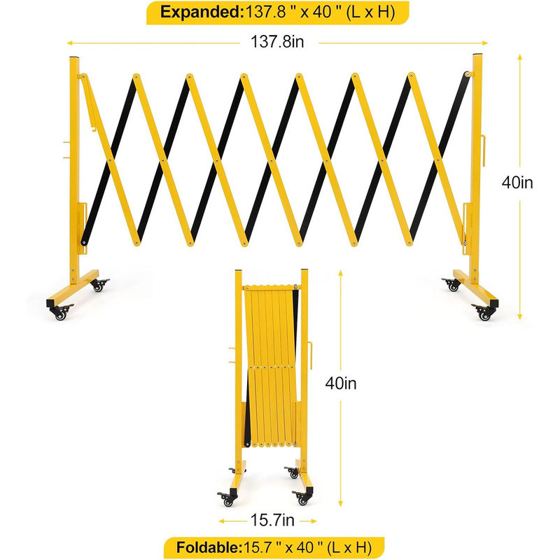101.6cm H x 7cm W Metal Gate, 3'4" H x 11'5.8"" W