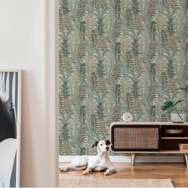 Galerie Flourish Green Tree Leaf Wallpaper FL61119, Green