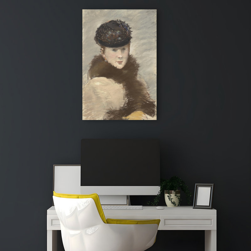 Mery Laurent Wearing A Small Toque, 1882 Elegant Abstract Contemporary Winter Wall Art Print, 45.72cm H x 30.48cm W