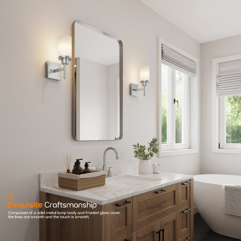 Éclairage pour salle de bain 1 lumière, Nickel brossé
