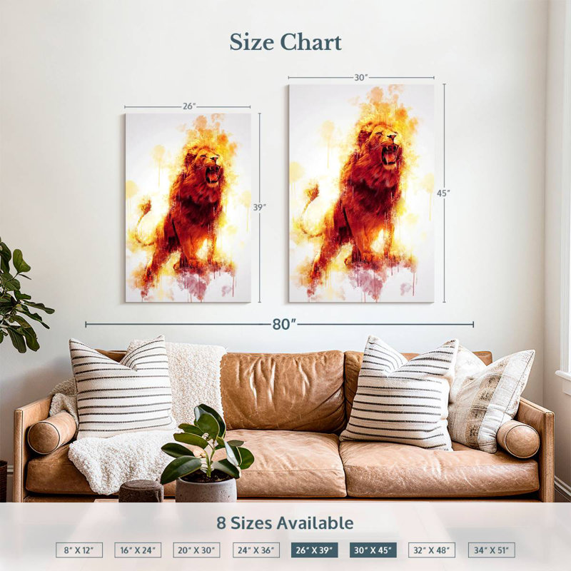 Brampt Lion Mighty, 39" H x 26" W