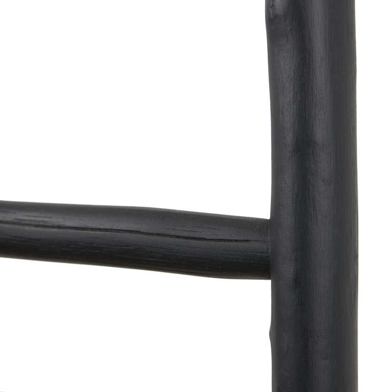 Échelle de couverture en bois massif 72,75 po Antonitte, Noir