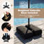 Parasol de patio 9 pi avec base lestée, sacs de sable, bouton poussoir, manivelle, nervures robustes, brun-1164618055