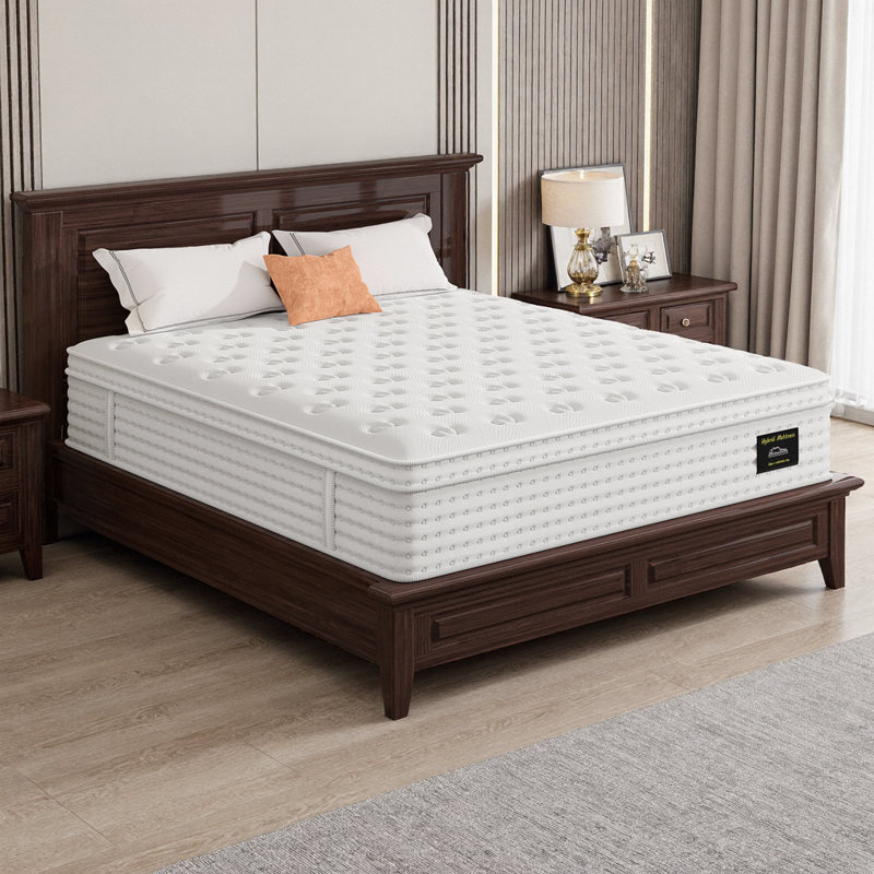 Grand matelas hybride - lit à soulagement de pression de 12 po avec mousse viscoélastique gélifiée et ressorts ensachés, sans fibre de verre, lit dans une boîte