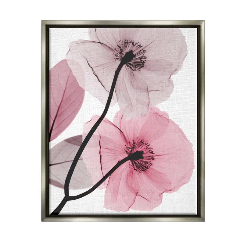 Impression Aw-998, coquelicots roses contemporains par Albert Koetsier, H 21 po x l 17 po x P 1,7 po
