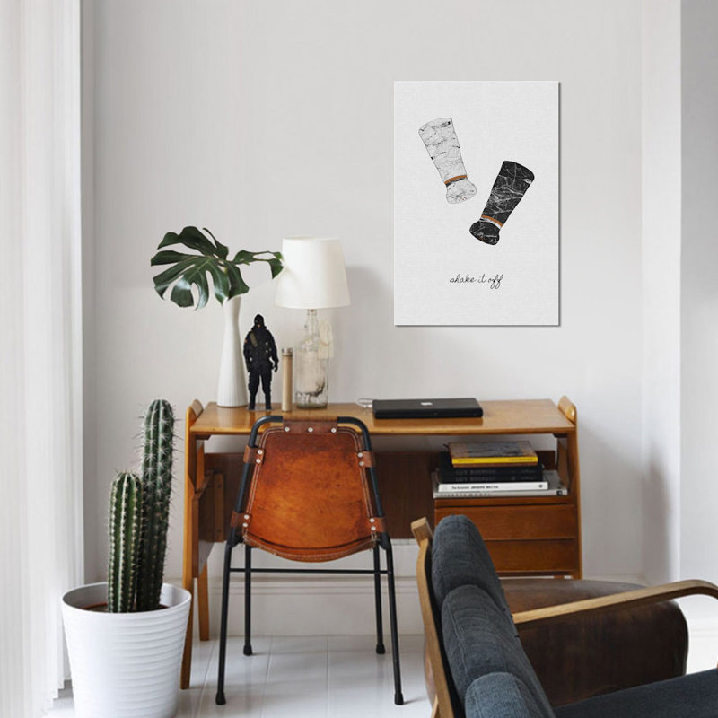 « secoue it off », impression sur toile, H 12 po x l 8 po x P 0,75 po, Pas de tapis, Toile tendue