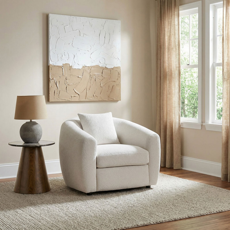 Voicu Fabric Upholstered Accent Chair Sand, Beige
