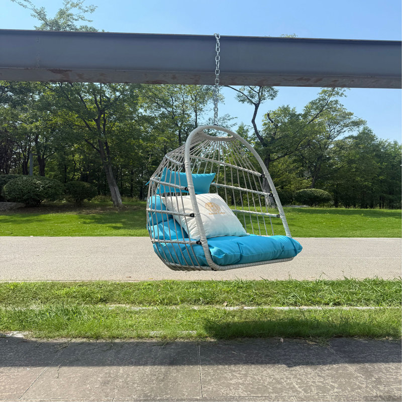 Chaise suspendue en PE pour l'extérieur, Bleu