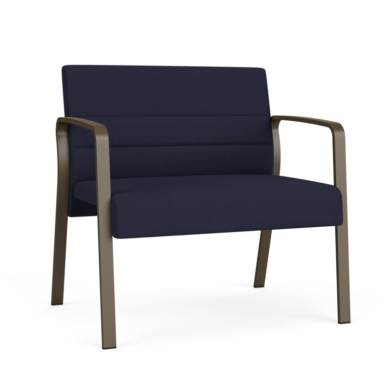 Chaise bariatique Waterfall, Bronze, Portes ouvertes en tissu bleu marine