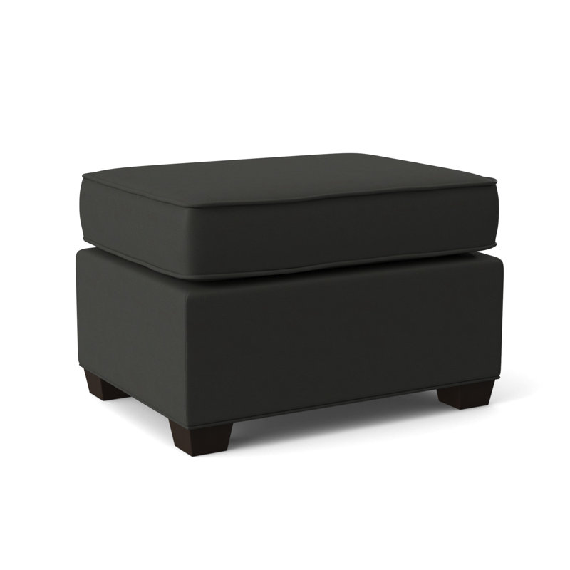 Finn 26" Wide Rectangle Standard Ottoman, Cafelle, Dillon Black