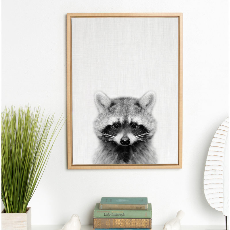 «Raccoon» par Simon Te, reproduction d'art sur toile encadrée