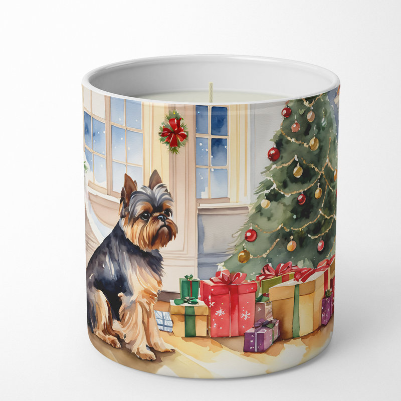 Bougie de Noël parfumée avec support en céramique