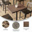 Plateau de table 36 po carré en bois massif commercial avec barres de soutien pour l'intérieur-115811510