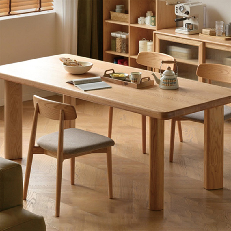 Table de salle à manger haut de gamme en bois massif, Burlywood, H 29,92 po x L 70,8 po x l 35,43 po